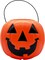 Halloween Pumpkin Jack O' Lantern Candy Bucket (Orange) - 8"L x 8"W x 7"H